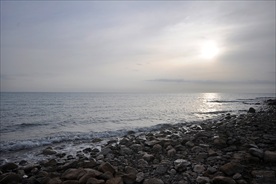 青海湖黑马河的日出