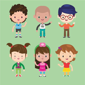 卡通儿童人设矢量