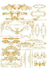 欧式花纹花边分隔符ppt底纹样