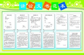 民事起诉书等范本展板
