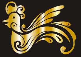 鸡剪影凤凰剪影金鸡金凤凰