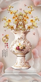 富贵蝴蝶兰花卉罗马柱3D玄关