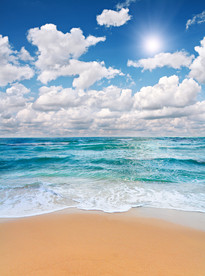 唯美大海海浪沙滩蓝天白云