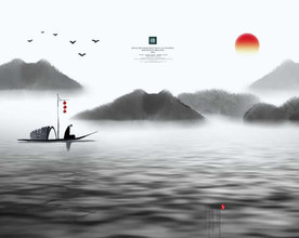 禅意广告 中国风 中国风背景