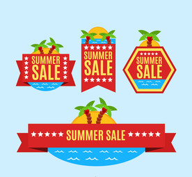 夏季棕榈树促销标签