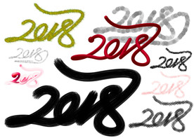 2018字样素材