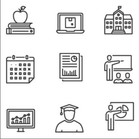 黑白教育图标1