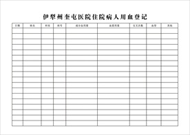医院住院病人用血登记