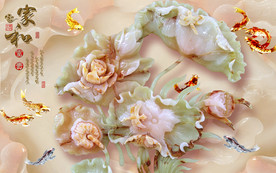 家和富贵荷花图