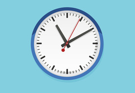 矢量卡通彩色时间挂钟