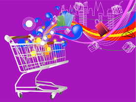 购物车网购在线购商超海报素材