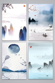 简约中国风山水背景图