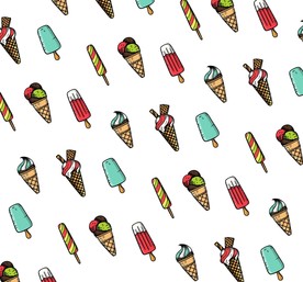 矢量卡通彩色冰淇淋图案底纹