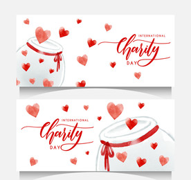 彩绘爱心慈善日banner