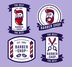 彩绘理发店标签