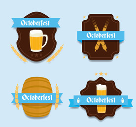 创意啤酒节丝带标签