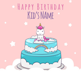 卡通独角兽生日蛋糕