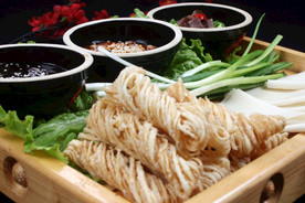 烙馍馓子蘸酱 馓子蘸酱菜