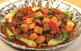 铁锅牛肉烩豆腐带面