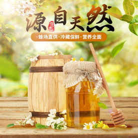 天然蜂蜜保健清新自然蜂蜜主图直