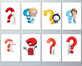 3D问号人物PNG免抠素材