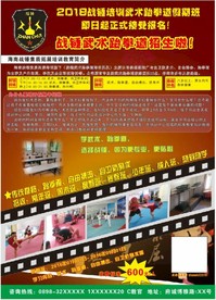 武术跆拳道招生海报