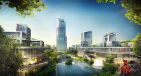 商场写字楼繁华街道效果图设计