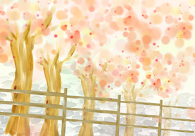 梦幻矢量树背景