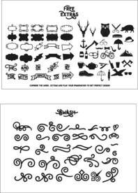 华丽曲线花边相框与线条