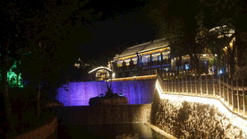 西部长青德明古镇夜景