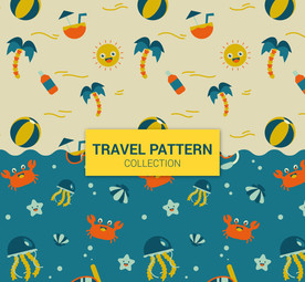可爱旅行元素无缝背景