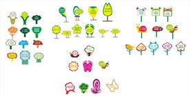 花草牌 花草坪 手绘牌子 动物