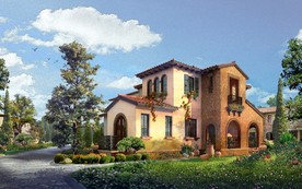 花园别墅人视角效果图