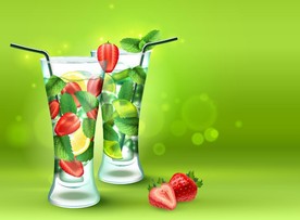 草莓果汁饮品矢量素材