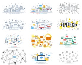 矢量扁平化科技信息图表