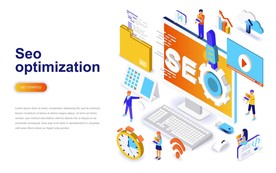 矢量SEO网页登录首页概念元素