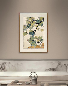 徐悲鸿 梧桐猫蝶图