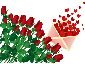 矢量玫瑰花情人节鲜花