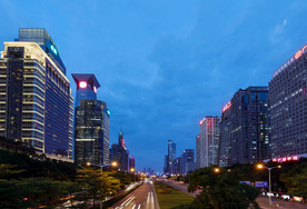 深圳车公庙建筑群夜景