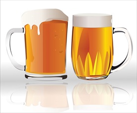 啤酒与杯矢量素材