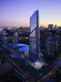 都市夜景鸟瞰效果图