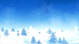 蓝色冰山下雪