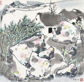 有竹篱的茅草屋