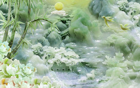 3D玉石电视背景墙