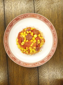 玉米 腊肠 美食 下厨 摆盘