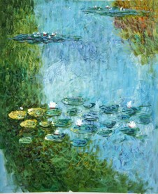 莫奈油画玄关屏风背景底纹素材