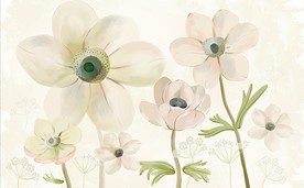 原创唯美田园手绘水彩花朵电视背