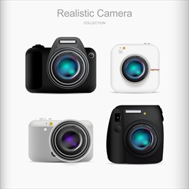 逼真相机矢量素材