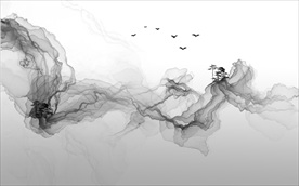 中式意境山水背景墙