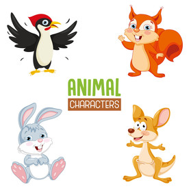 手绘卡通动物画